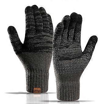 Winterhandschuhe mit Touchscreen-Technologie, warme Strickhandschuhe mit rutschfester Silikonbeschichtung auf der gesamten Handfläche, fleecegefütterte Thermohandschuhe für kaltes Wetter