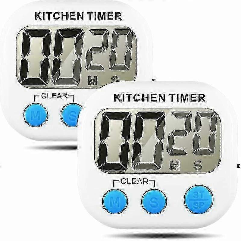 Kitchen Timer, Set of 2 Electronical Memory Timer with Count Up/Countdown Large LCD Display