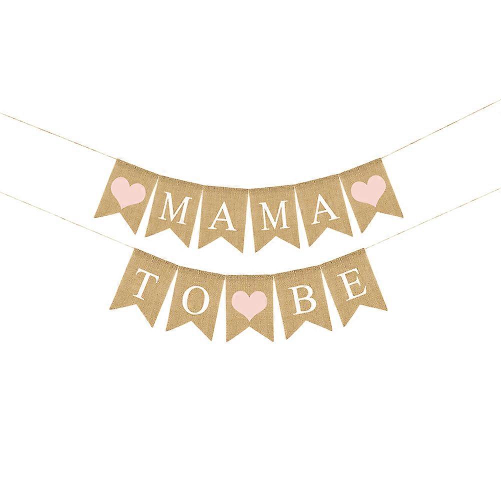 Linen Hanging Banner Pull Flag Decoration 2Pcs