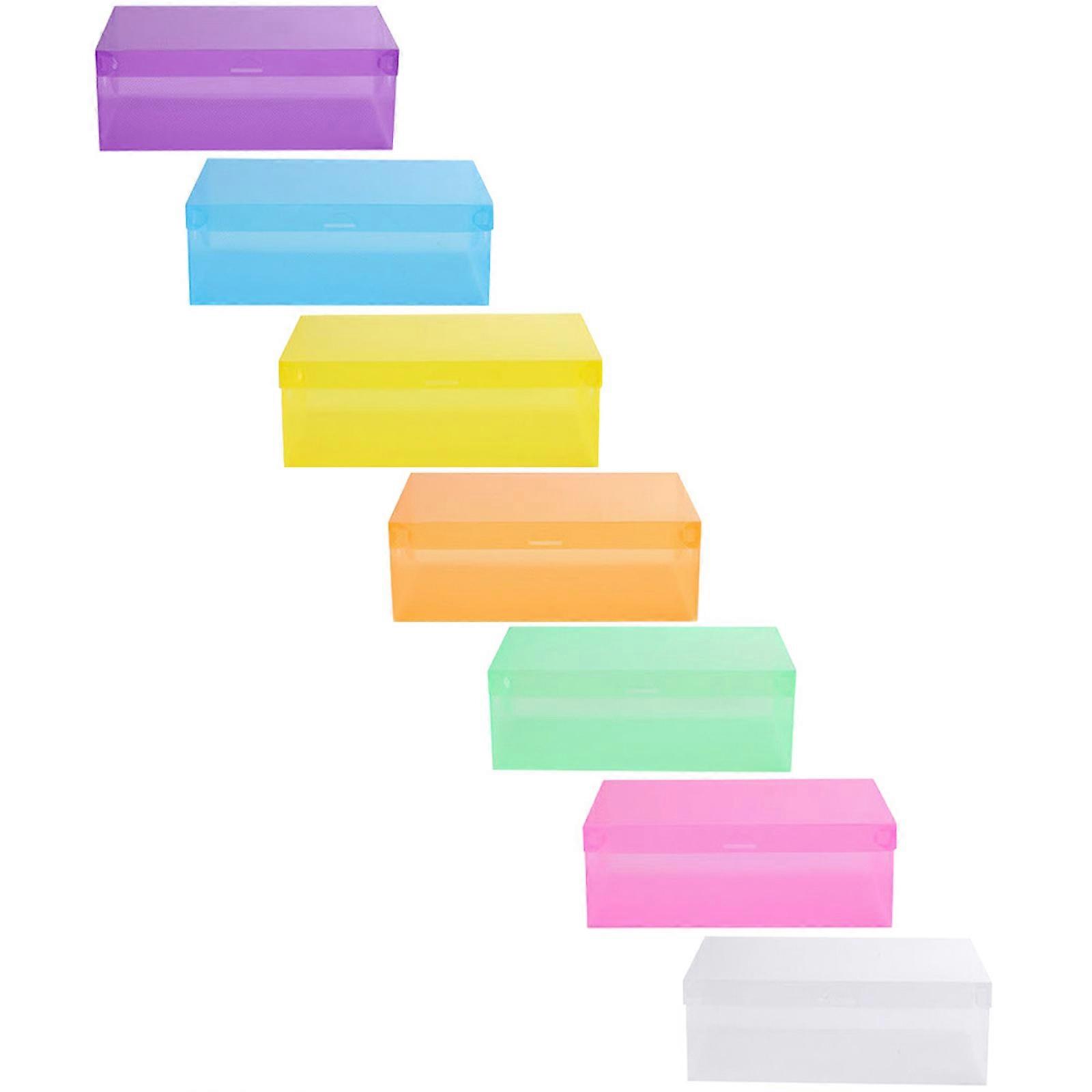 Stackable Shoe Storage Box Clear Plastic Shoe Storage Box for Home 7Pcs