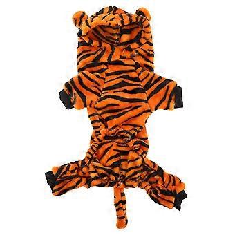 Déguisement de tigre pour chiens de taille moyenne - Costumes de tigre pour chat pour Halloween - Tenues à capuche pour animaux de compagnie pour les fêtes d'hiver et de Noël - Accessoires photo