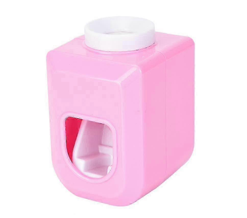 Wall Mount Automatic Hands-Free Toothpaste Dispenser, Pink Touch-Free Squeezer for Bathroom