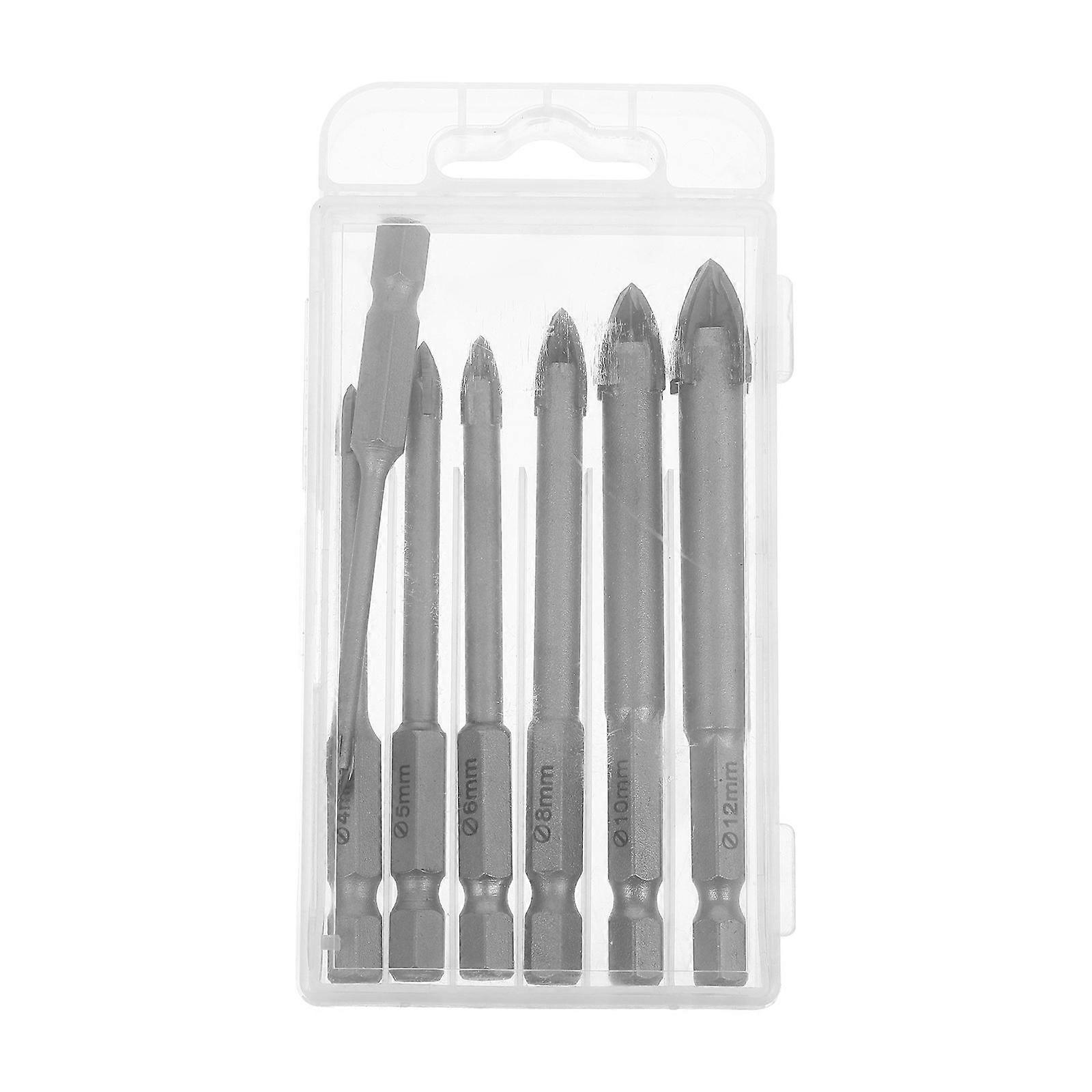 Ceramic Tile Drill Bits for Cross Triangle Drilling 7Pcs Silver