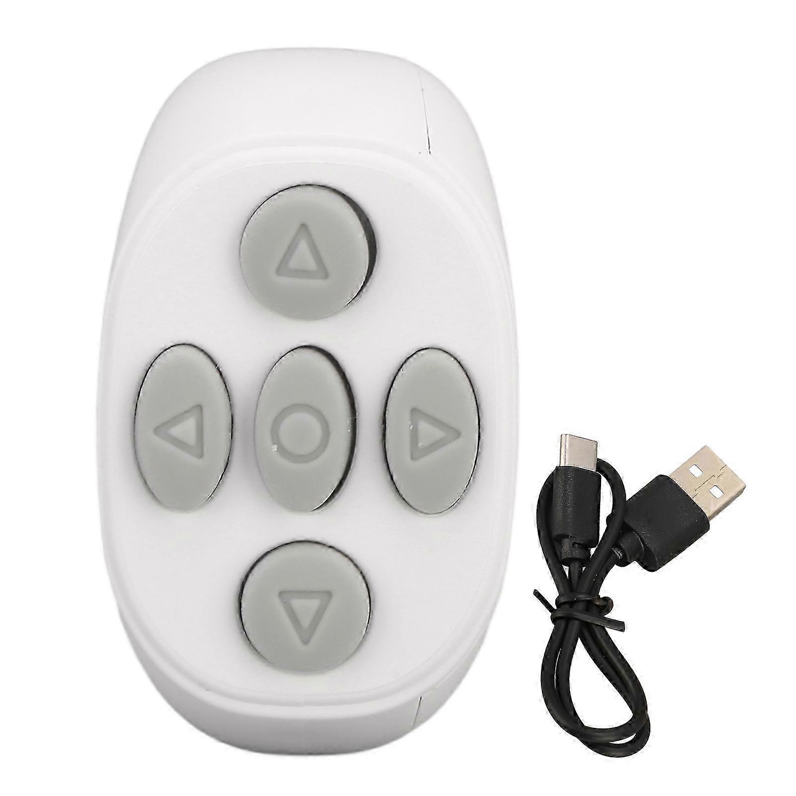 Bluetooth Remote Control Multi Function Ring Design Wireless Phone Selfie Shutter compatible with Home White