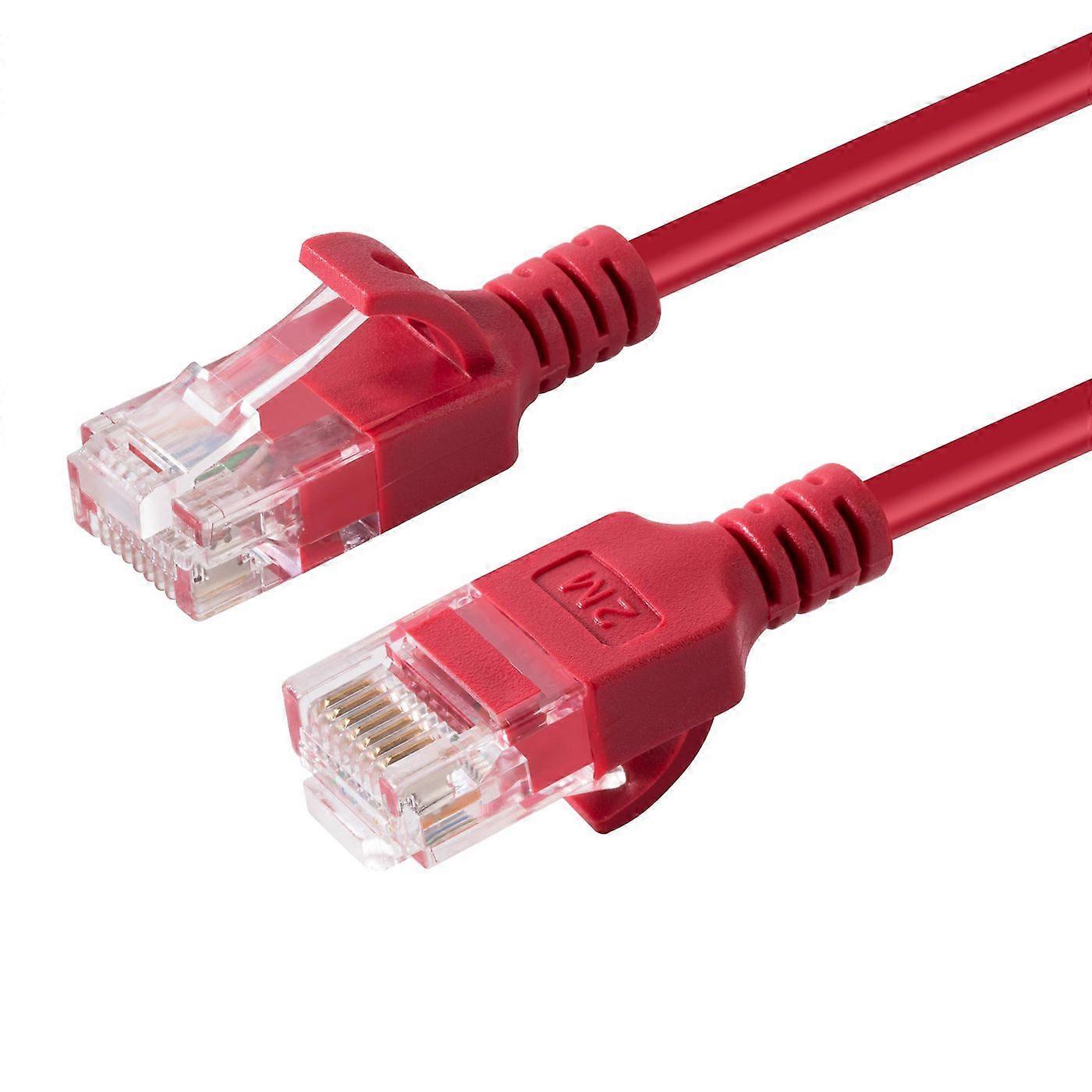 MicroConnect CAT6a U/UTP SLIM Network Cable 10m Red