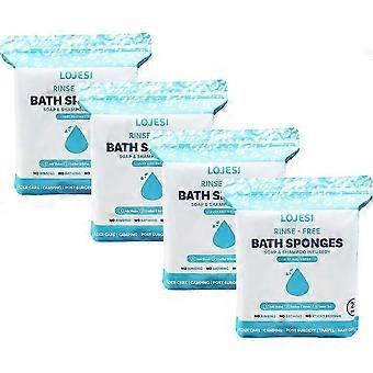 25 Pack No Rinse Bath Sponges 20x20cm Hygienic Cleansing Wipes for Travel and Home Use
