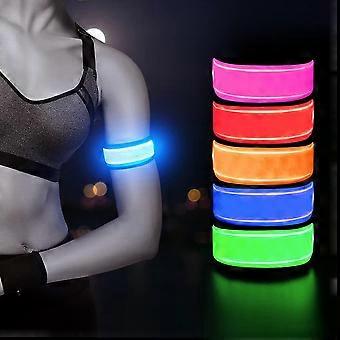 Light Up LED Arm Band for Running - 2 Pack Reflective LED Bracelet Flashing LED Sports Wristband, Glow Bracelets for Concerts, Festivals, Sports, Rave
