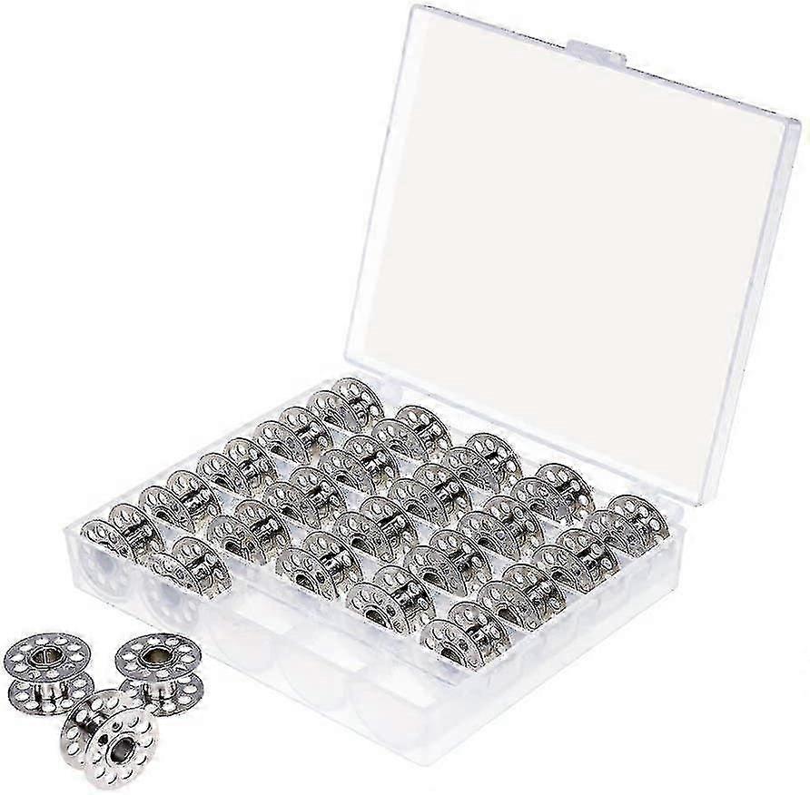 25 Piece Stainless Steel Grid Wire Spool Set Clear Plastic Sewing Thread Spool
