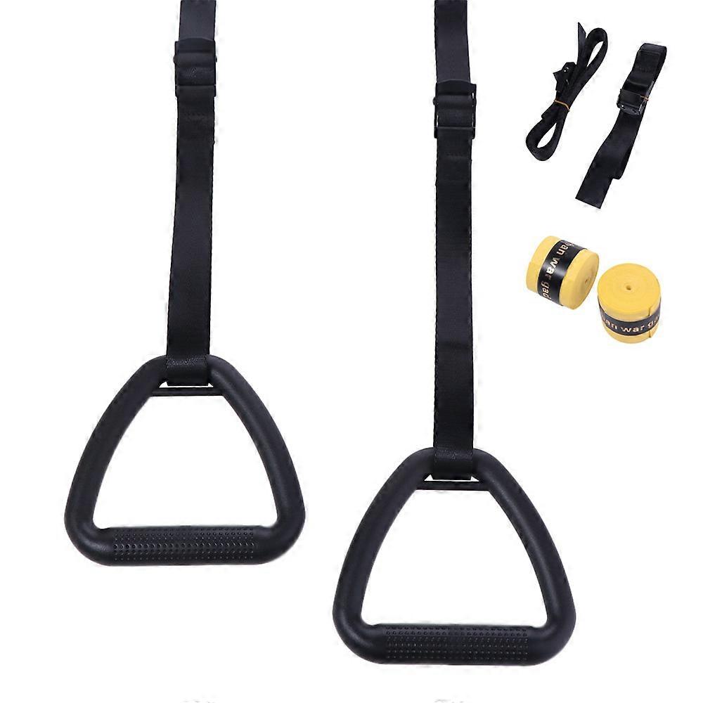 Non-Slip Gymnastic Rings Arm Strength Comcomppatible withtable Pull up Handle Adjustable Straps Workout Training Ring