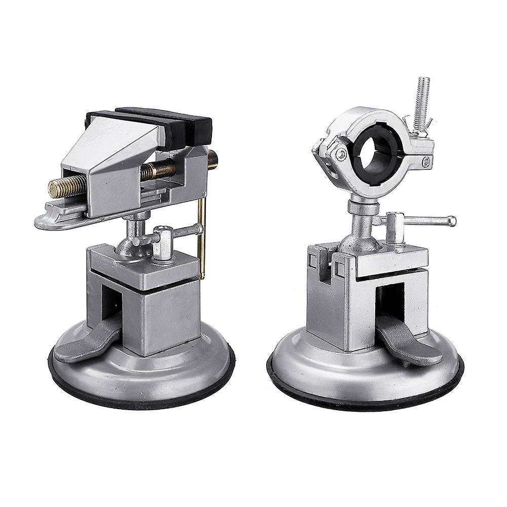 Sucktion Type Round/flat Aluminum 360 Clamp-on Table Vise Bench Grinder Holder Electric Drill Universal Rotating Pliers Tool