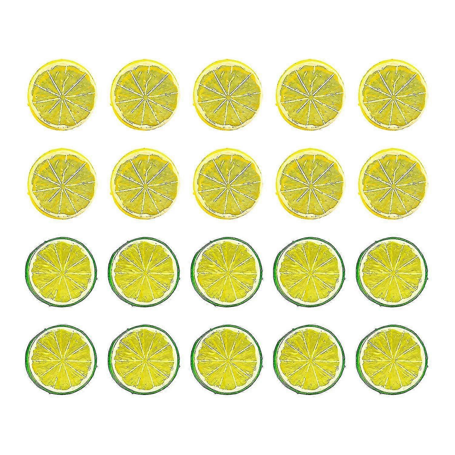 20pcs 2in Artificial Lemon Slices,simulation Decorative Ornament