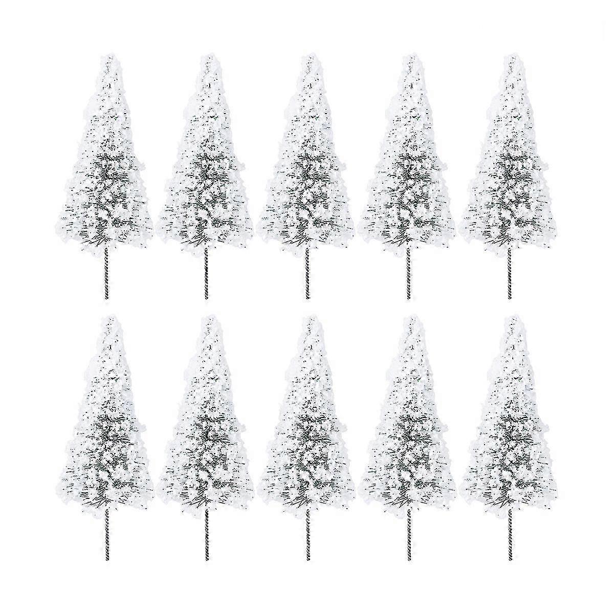 10pcs 1/100 Scenery Landscape Model Cedar Trees (White)