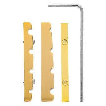 1 Satz Bass 4-saitige Gitarre Messing Brückensattel 38mm Metallkern Saitenbaum Ersatzkit Verstellbarer Knochensattel für Bassgitarre Steg Systemoptimierung