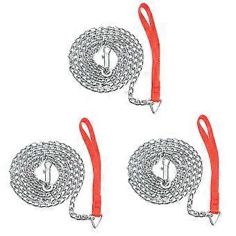 3X 1,6 M Heavy Duty Metall Kette Hund Puppy Walking Blei Leine Clip Rot Griff