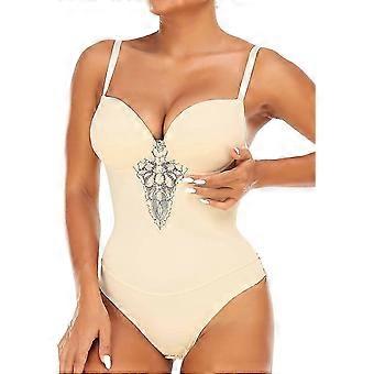 Damen Spitze Body Body Shapewear mit eingebautem BH Body Shaper Butt Lifter Bauchkontrolle V-Ausschnitt Tank Tops