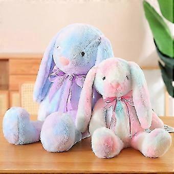 Plush Rabbit Stuffed Animal, Lop-Eared Bunny Soft Toy, Rainbow Colors, Hand Washable