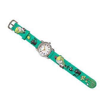 Waterproof Kids Watch 2Pcs Cartoon Design Time Display Green Wristwatch Perfect compatible with Children Holiday Presents