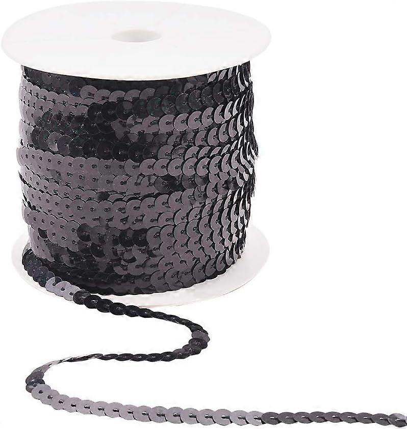 100 Yards Flat Spangle Paillette Sequin Trim 6mm Wide Flat Sequin Strip Spool String Sewing Paillette String for
