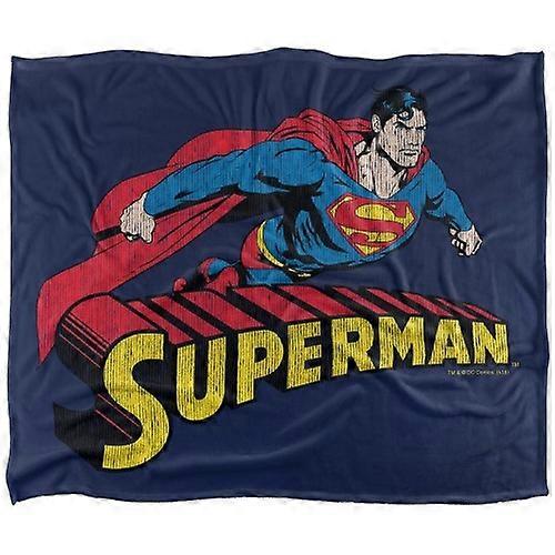 Superman Flying Distressed Blanket