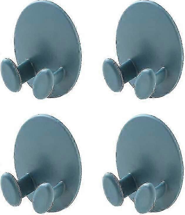 Oval Socket Cable Hook Multi-function Adhesive Plug Holder Cord Organizer Storage Rack Key Hanger (blue) (4pcs)