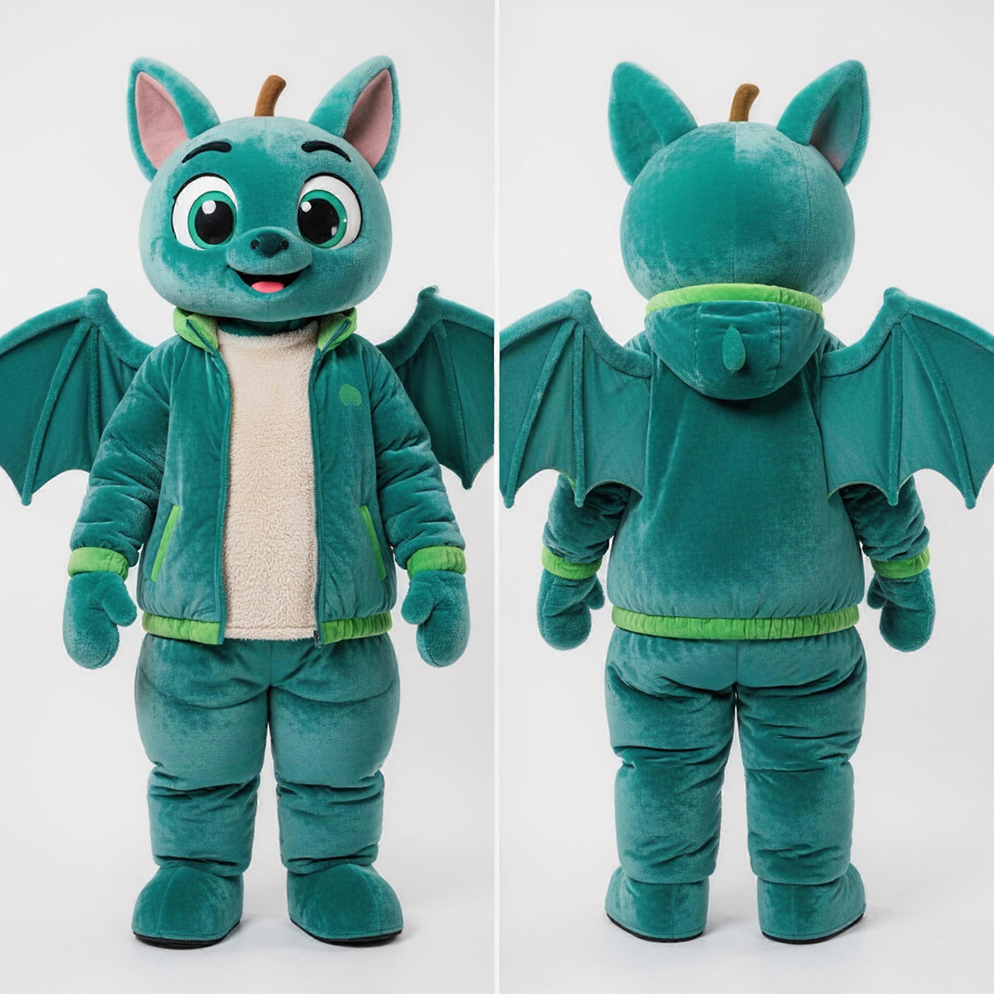 MASTICOT Teal Plush Fruit Bat Mascot