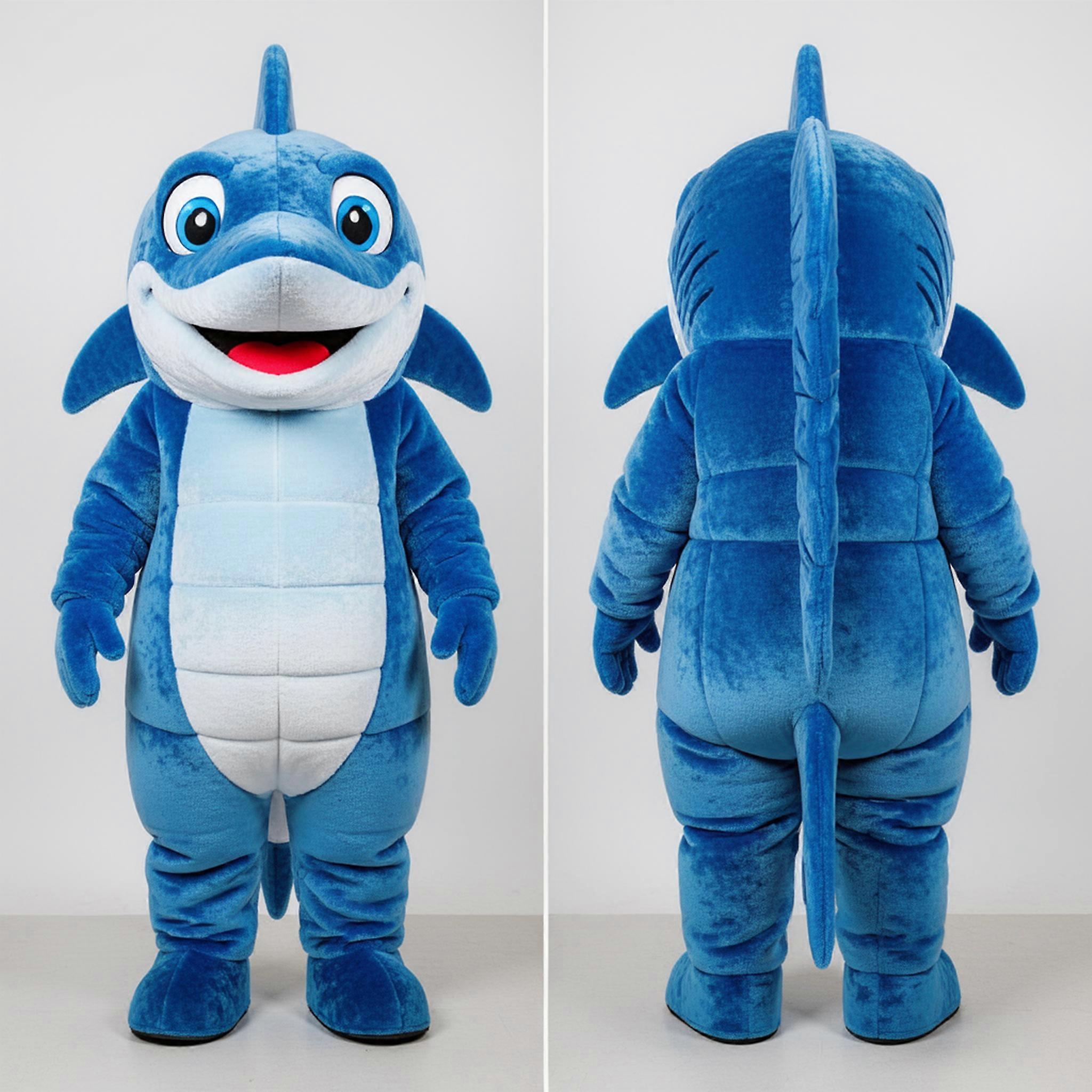 MASTICOT Electric Blue Cartoon Barracuda Mascot