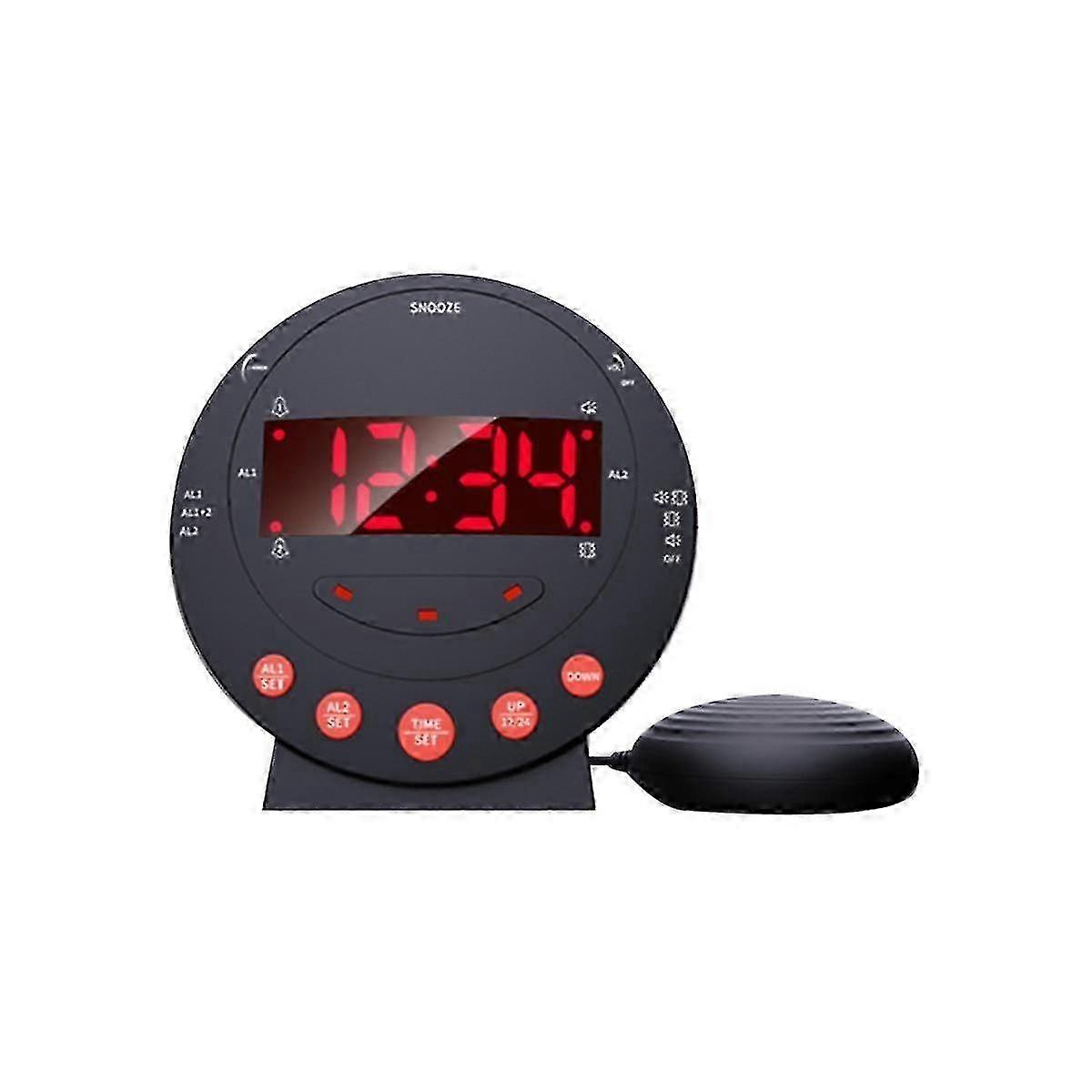 Powerful Vibration Alarm Clock Elderly Deaf Home Digital Extra Loud Vibration Clock compatible with Hearing Imp