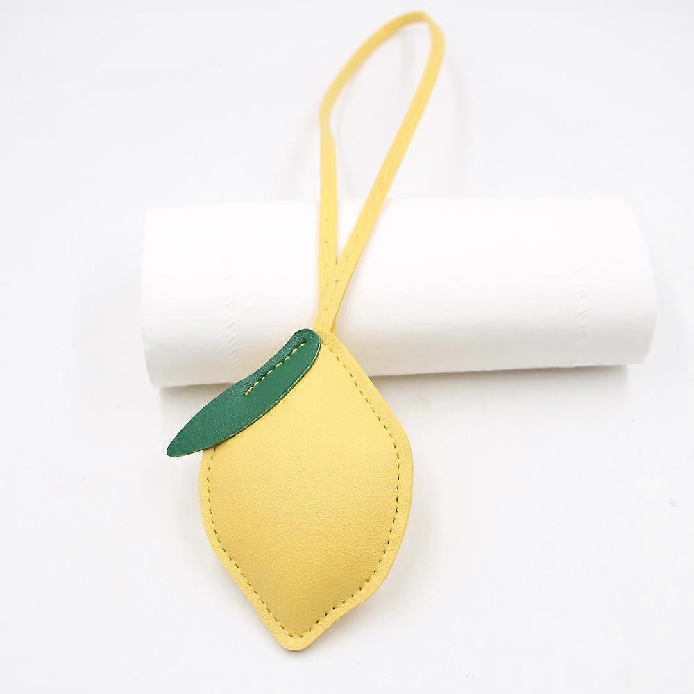 Lemon Leather Keychain, Cute, Fresh