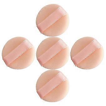 Flocking Mini Makeup Powder Puff 5Pcs Beige Cosmetic Tools for Concealer Blush Foundation Portable Daily Makeup