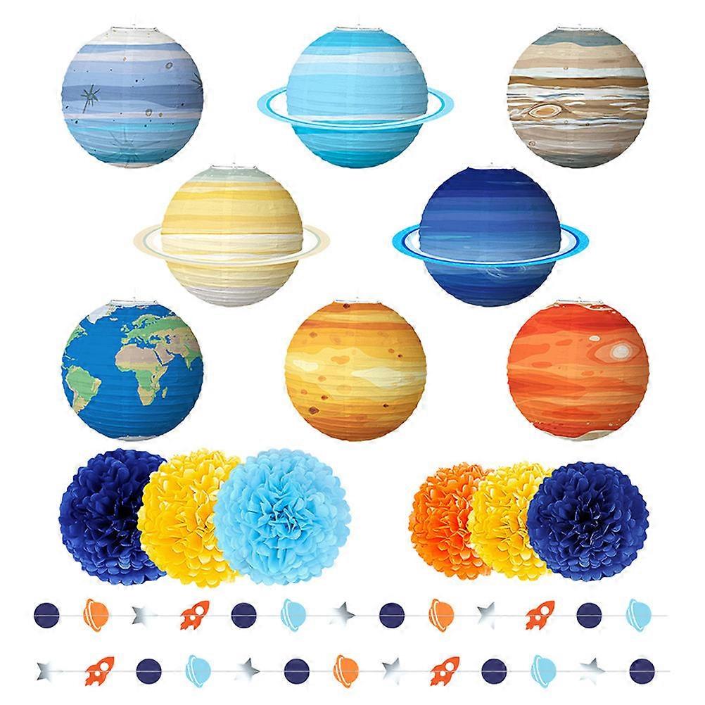 Paper Planets Hanging Solar System Decors 1Set