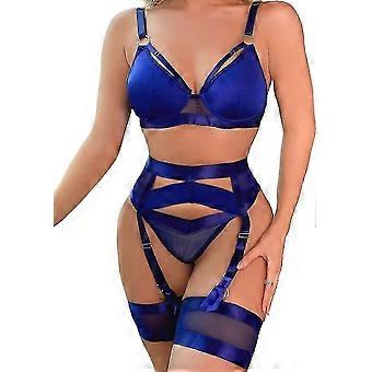 Sexy lace Lingerie Set - for Women - 4 Piece Sheer Matching Garter Lingerie, Party Costume Gift_HP