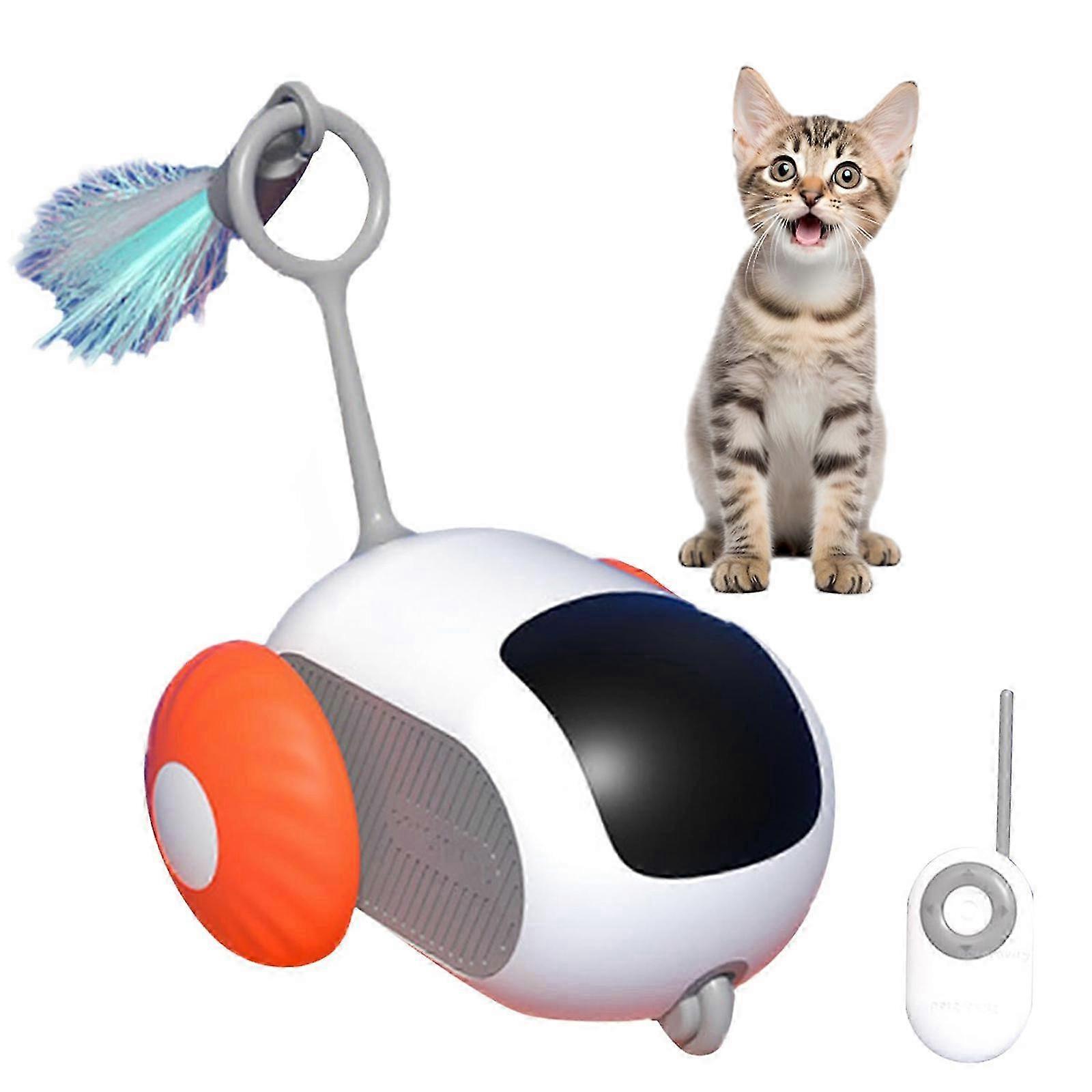 Blue Car Cat Toy - Electric Remote Controlled Interactive Fun_x2