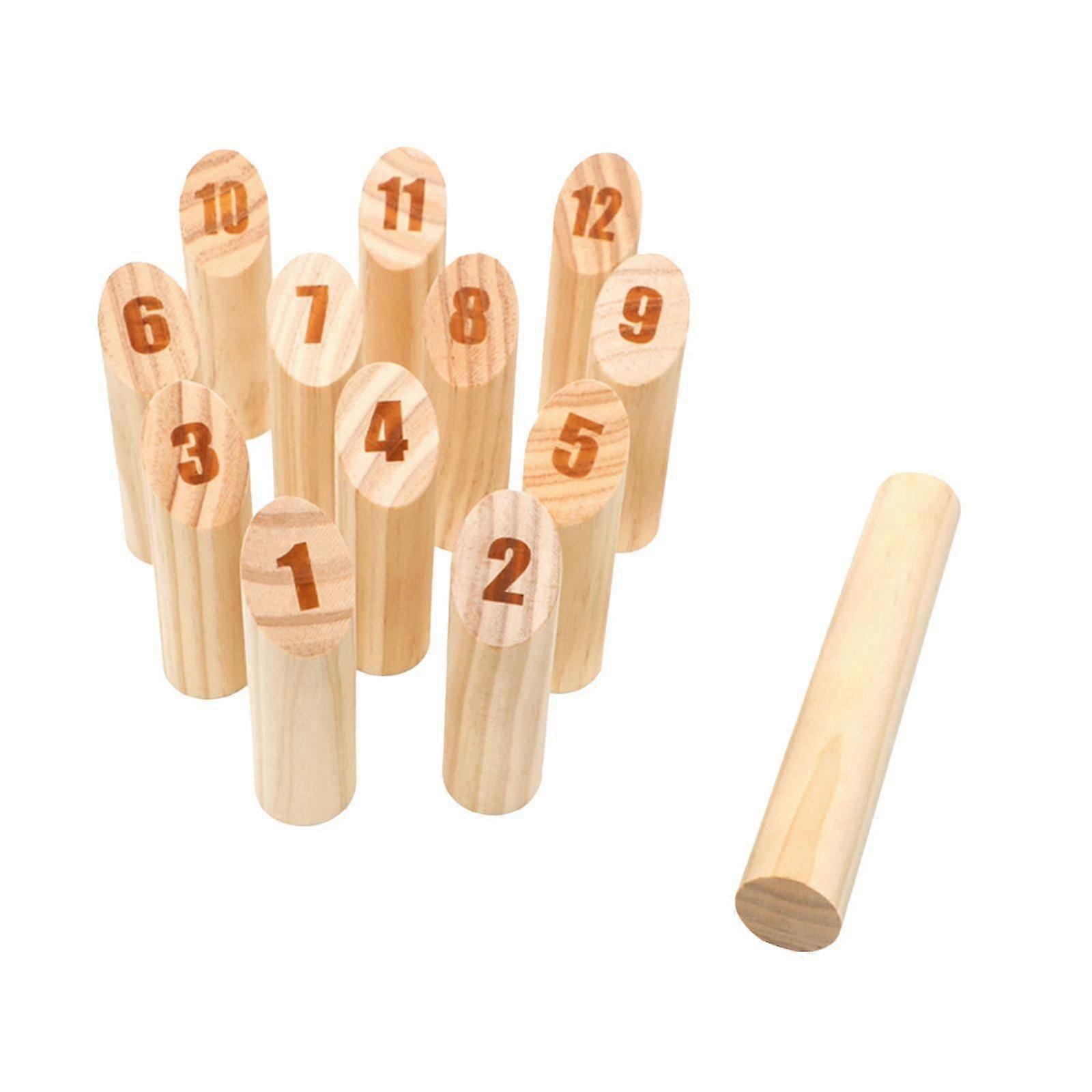 Traditional Solid Wood Lawn Skittles Set