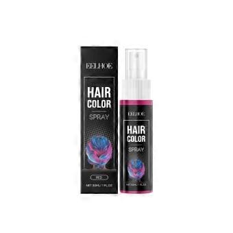 Red Temporary Hair Spray Is Carefully Formulated With Polyacrylamide And Safflower Extract