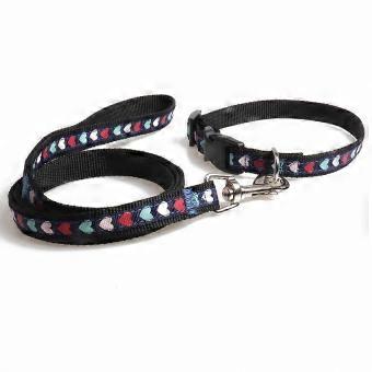 Valentine's Day Pet Accessory Set, Quick Release Collar & Two-in-One Leash for Small, Medium, Large Dogs