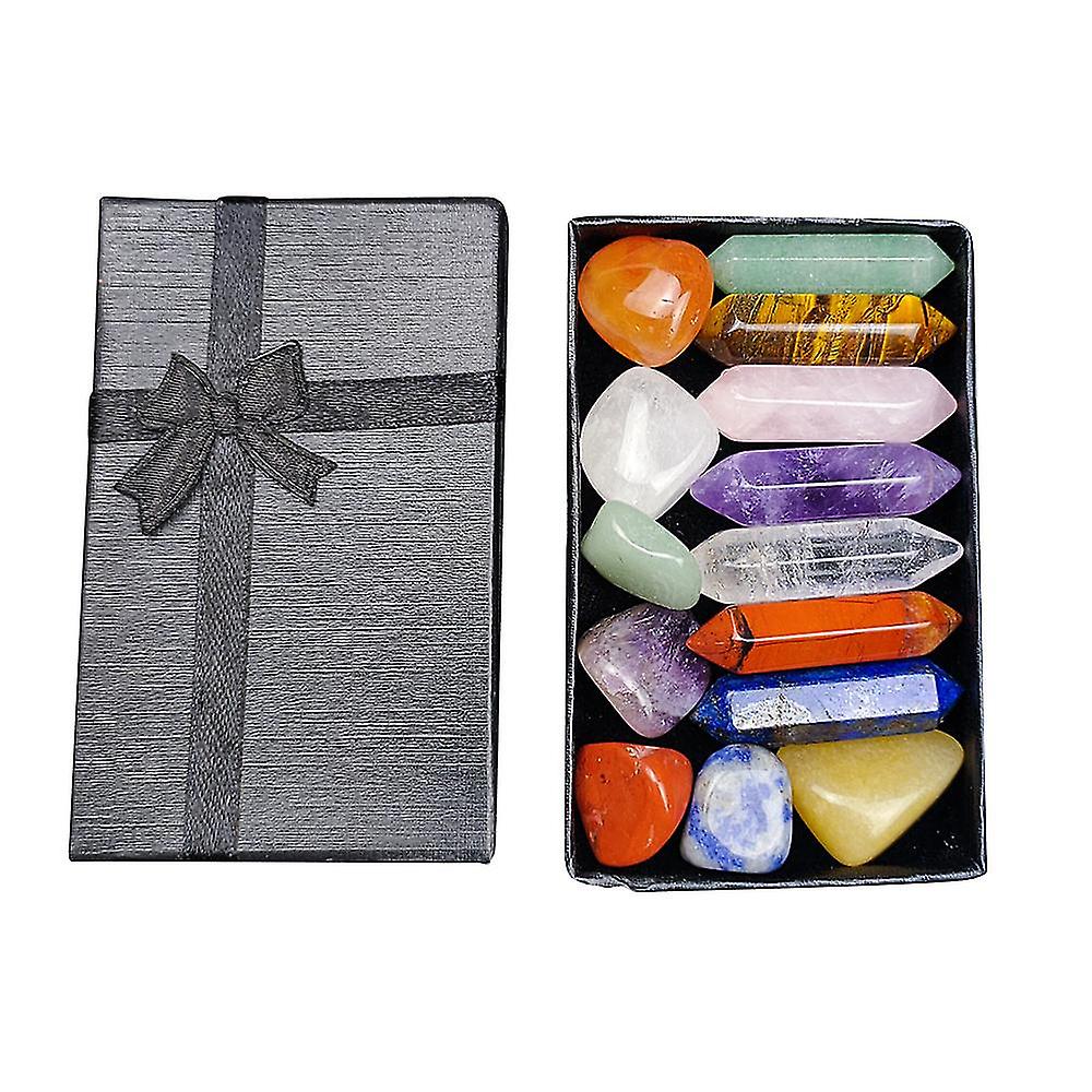 Colored Stone Hexagonal Prism Suit Double Pointed Column Amethyst Powder Crystal