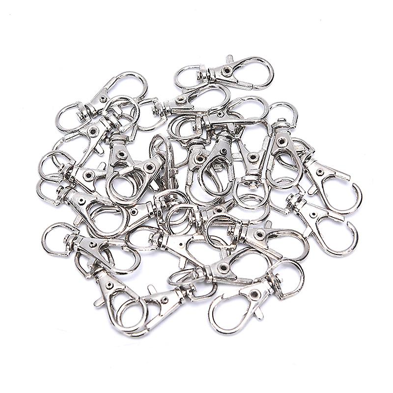 25Pcs Metal Swivel Lobster Clasps Clips Hook with Key Ring DIY Jewelry Craft SHYTMV