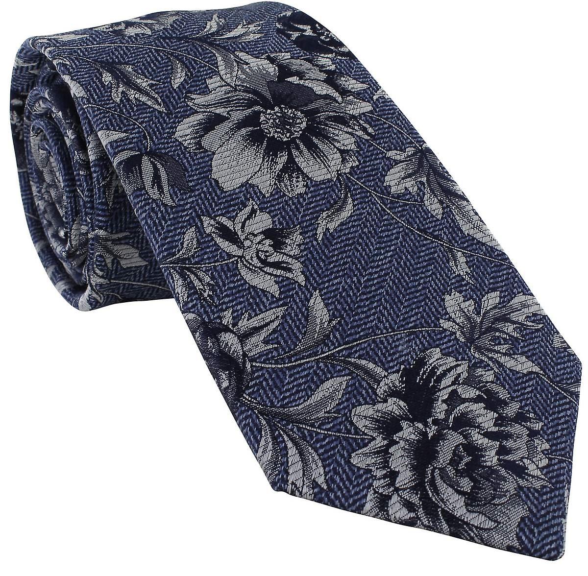 Michelsons of London Shaded Floral Silk Tie - Blue