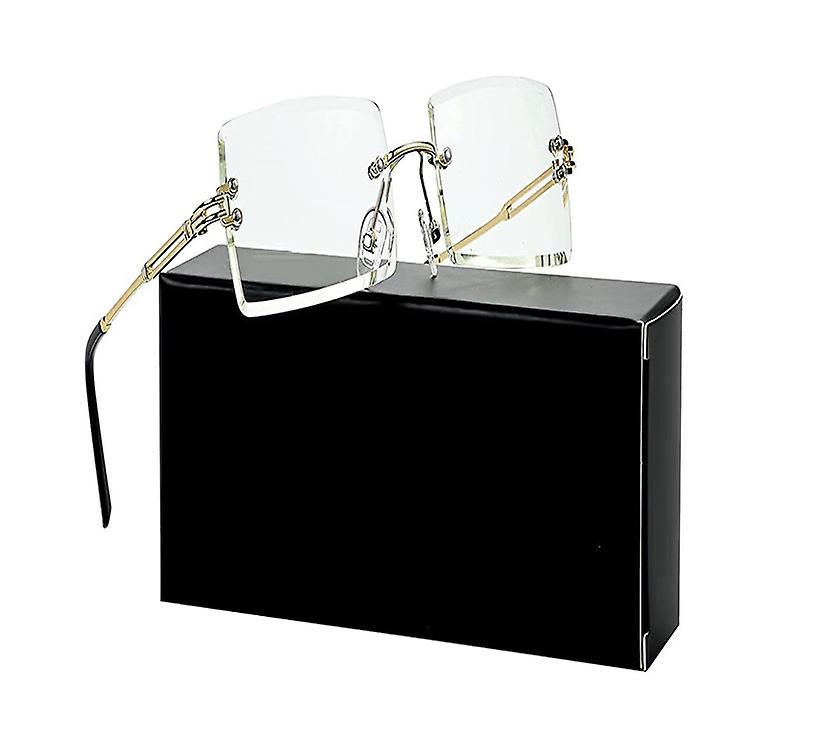 Men's Rimless Rectangle Sunglasses