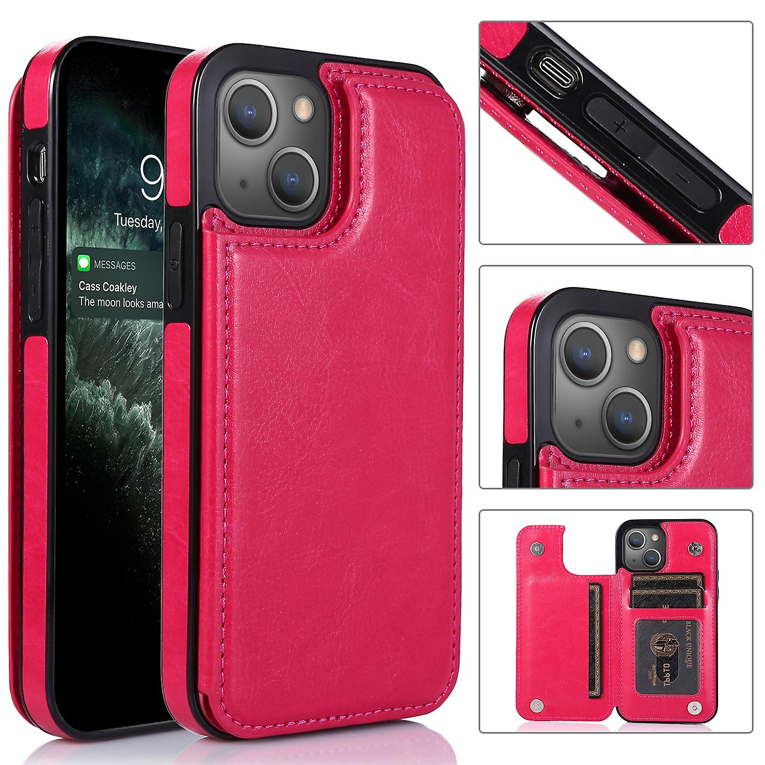 Double Buckle Protective PU Case For iPhone 13