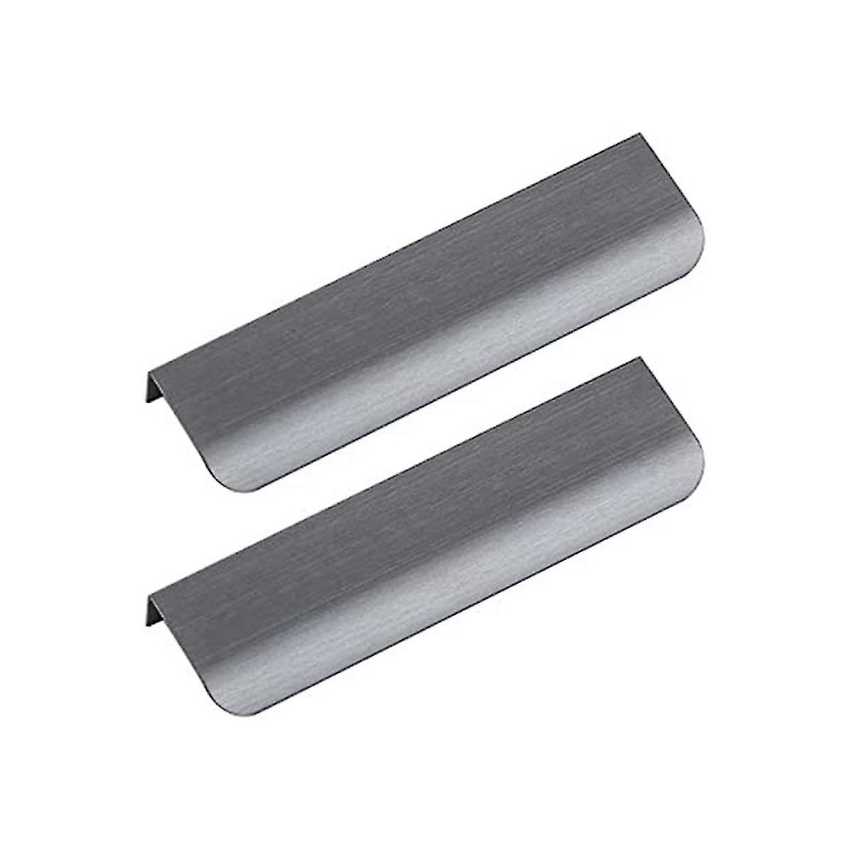 Aluminum Invisible Drawer Pulls, Cabinet Pulls Gray 2-pack (pitch 160mm)