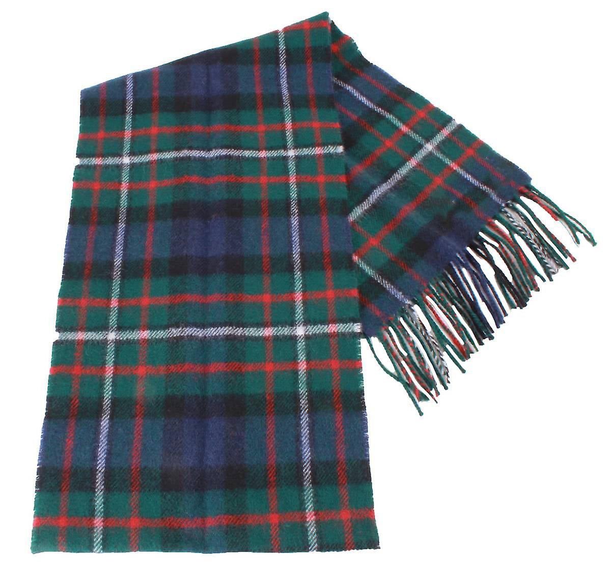Locharron of Scotland Bowhill Ferguson Modern Lambswool Tartan Scarf - Green/Blue/Red/White