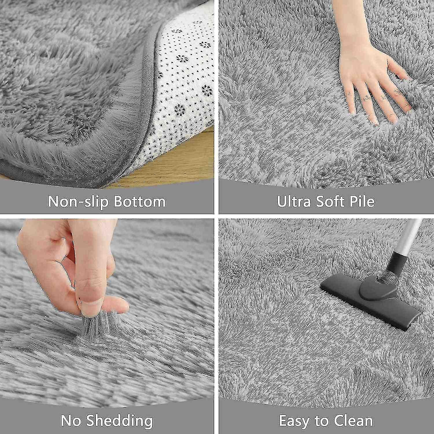 Fluffy Round Rug Shaggy Carpets For Kids Bedroom Home Decor Plush Faux Fur Rugs