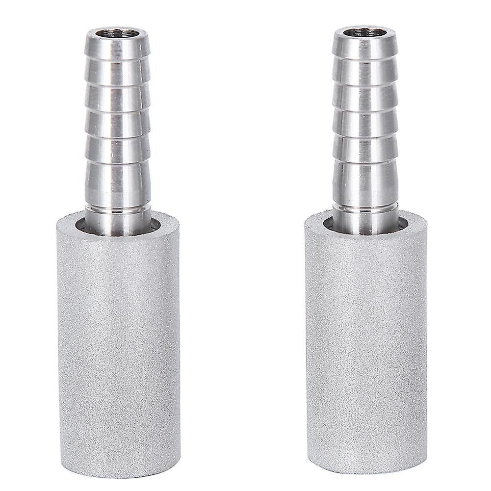 2pcs 0.5μm pierre de diffusion pierre d’aération en acier inoxydable avec 1/4 pouce diamètre extérieur barbe