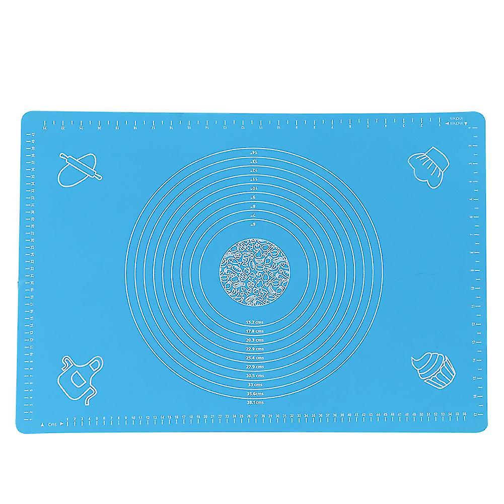 64x45cm High Temperature Resistant Non-Stick Silicone Non-Stick Silicone Pad with Scale Baking Tool(Blue )