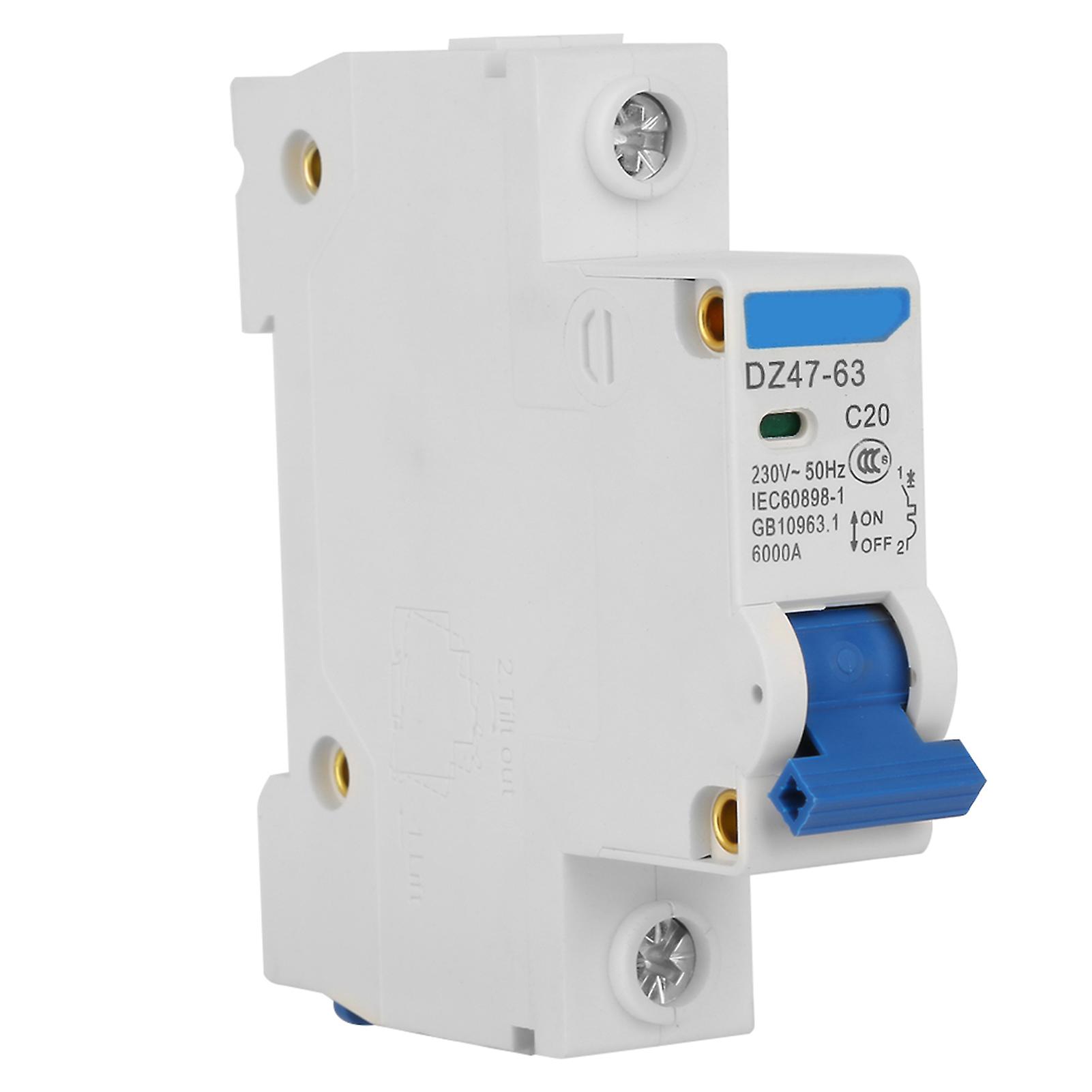 1P Miniature Circuit Breaker for Small Power Generation System DZ47-63 230V 20A