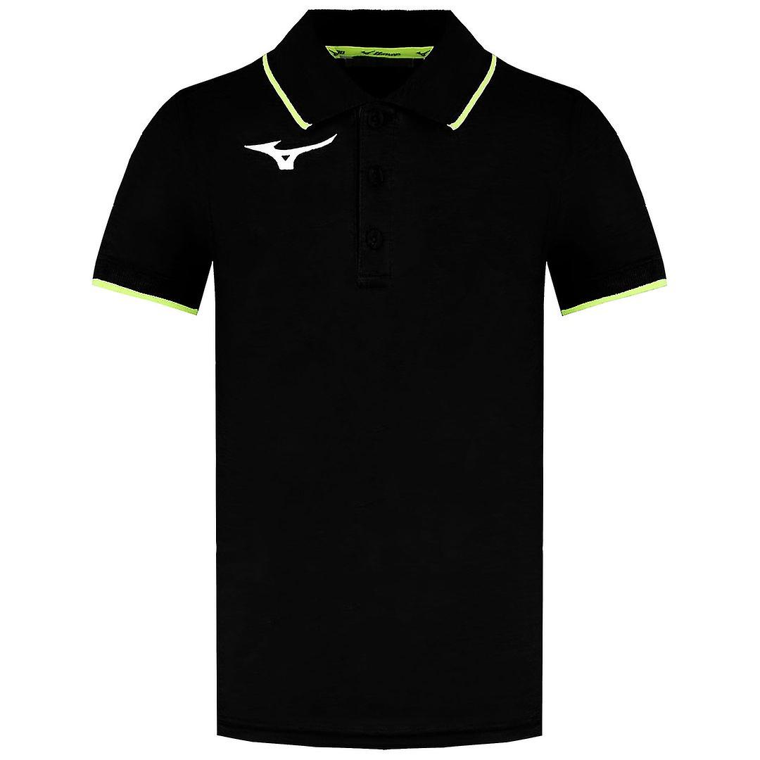 Miuzno Logo 有领儿童黑色 Polo 衫短袖 32EA890109