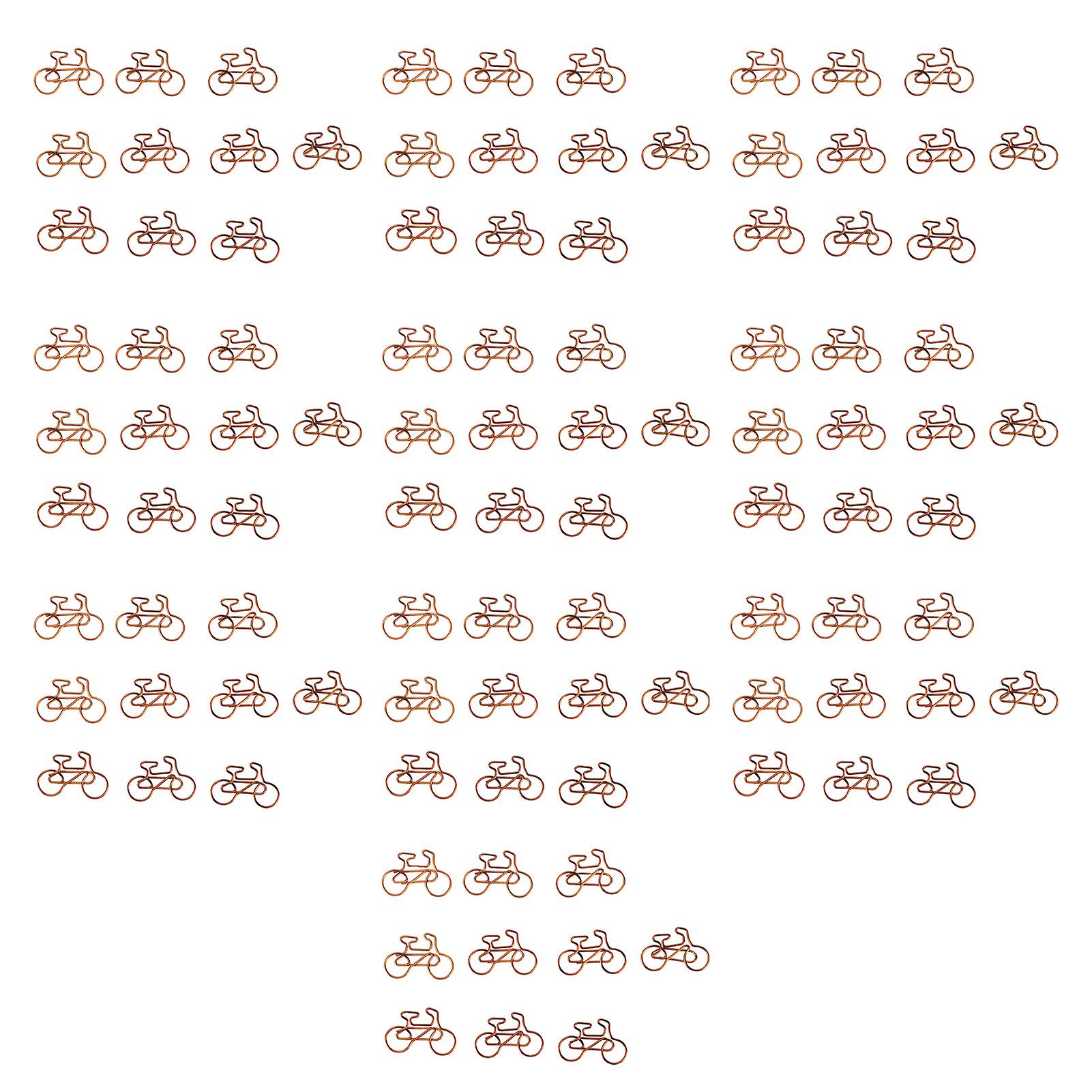 100Pcs Funny Paper Clips Cute Bikes Shape Electroplating Process Paper Clips for Offices Home School