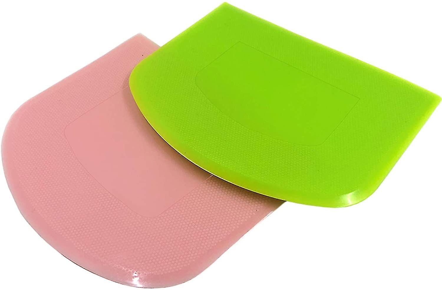 Dough Scraper Flexible Bowl Bench Scraper Plastic Dough Cutter Kitchen Tool For Pastry Bread Baking 2 Pcs