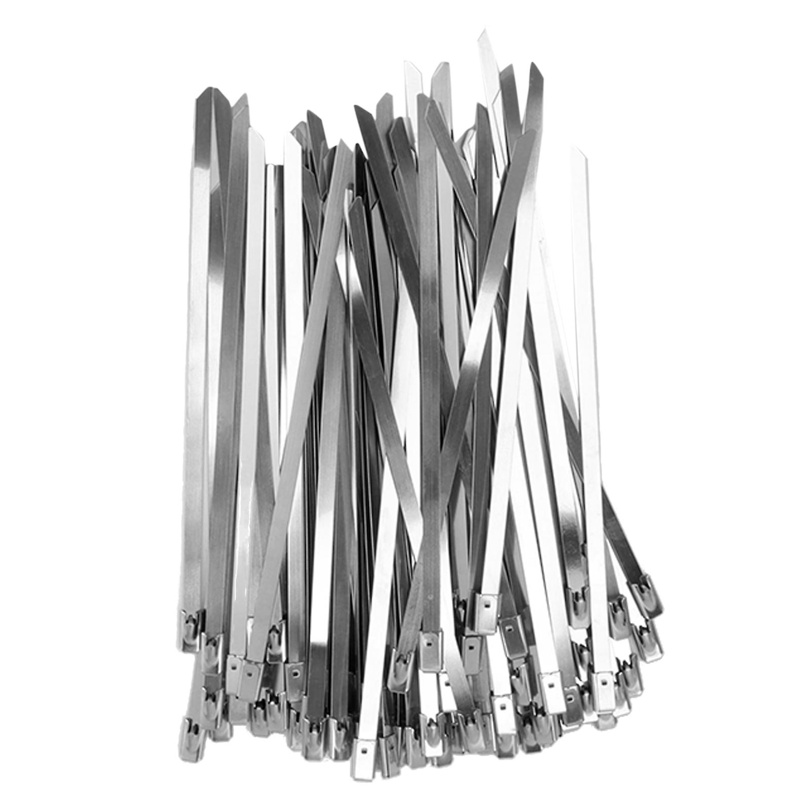 100Pcs Cable Tie Stainless Steel Hose Zip Tie Self Locking Set Kit for Wire Line Type A 